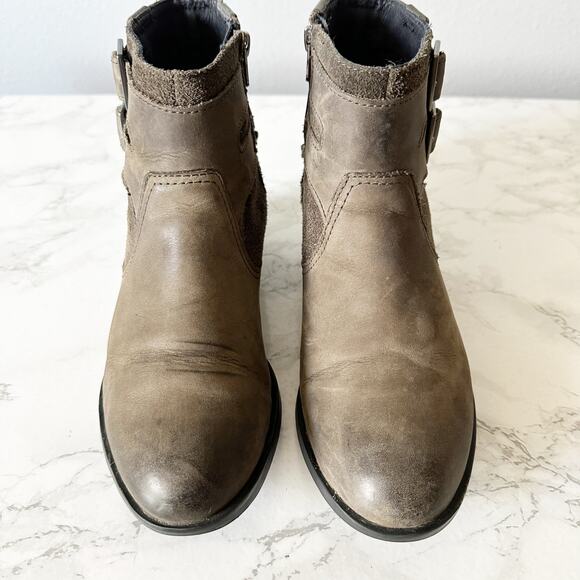 Sorel Lolla Waterproof Dusty Olive Green‎ Leather Ankle Boot Women’s Size 7.5 - Picture 4 of 12